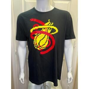 Miami Heat Mens Season Ticket Member T Shirt Large Pixel Logo Black